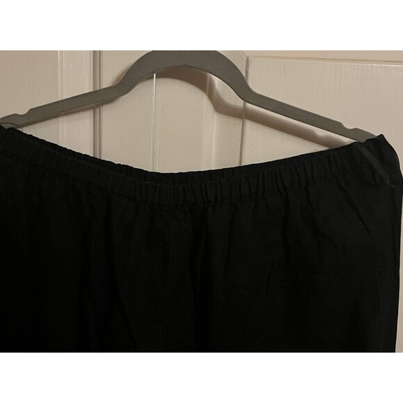 Eileen Fisher Capri Women's Size XL Black Slim-Fit Trousers Elastic Waist - Picture 2 of 4